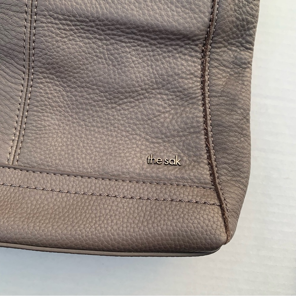 The Sak Lucia Crossbody Bag w/Neva Large Card Wallet in Mushroom & Indigo Block - Picture 3 of 12